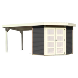 Zeige Details für Karibu Gartenhaus Goldendorf-3 terragrau mit 280 cm Anbaudach Bild von Karibu Gartenhaus Goldendorf-3 terragrau mit 280 cm Anbaudach