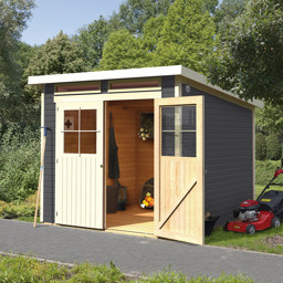 Zeige Details für Karibu Gartenhaus Glücksburg-4 terragrau Bild von Karibu Gartenhaus Glücksburg-4 terragrau