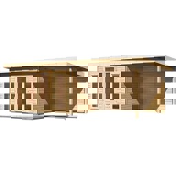 Zeige Details für Karibu Pultdach Gartenhaus Radeburg 2 inkl. 3 m Anbaudach und Rückwand Bild von Karibu Pultdach Gartenhaus Radeburg 2 inkl. 3 m Anbaudach und Rückwand
