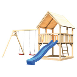 Zeige Details für Karibu Spielturm Luis mit Rutsche und Doppelschaukelanbau Bild von Karibu Spielturm Luis mit Rutsche und Doppelschaukelanbau