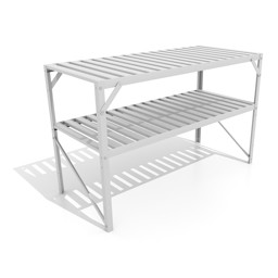 Zeige Details für Vitavia Aluminium Tisch für Gewächshäuser 2 Ablagen Bild von Vitavia Aluminium Tisch für Gewächshäuser 2 Ablagen