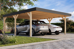 Zeige Details für Karibu Doppel Carport Leimholz 1 Bild von Karibu Doppel Carport Leimholz 1