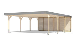 Zeige Details für Lamellen Rückwand für Doppel Leimholz Carport Bild von Lamellen Rückwand für Doppel Leimholz Carport
