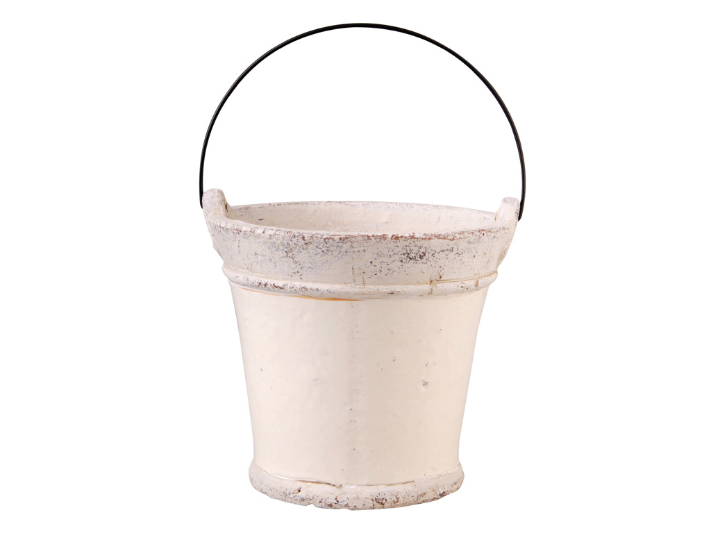 Bild von Keramik Eimer beige
