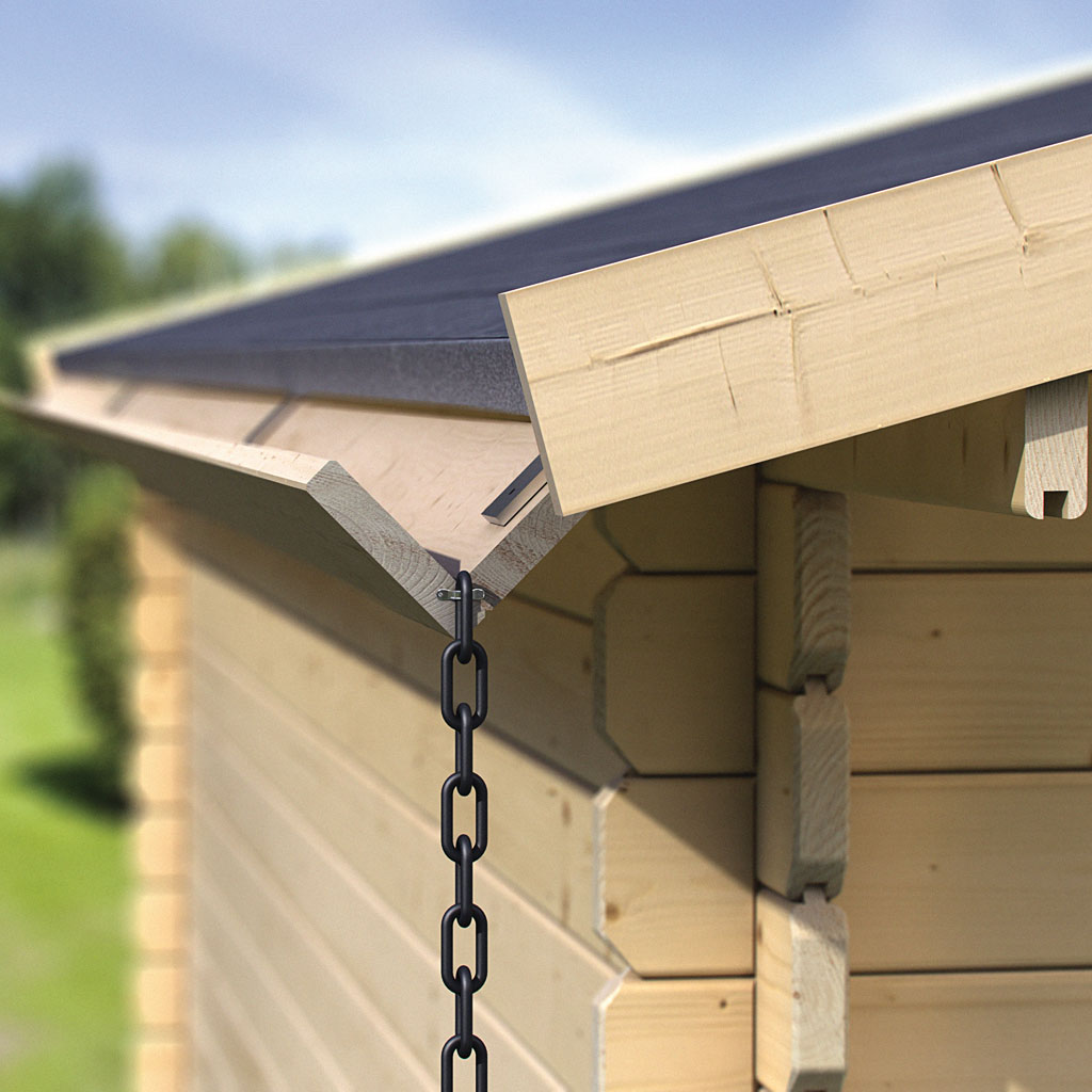 Bild von Karibu Holz Dachrinnen für Flachdach Gartenhäuser