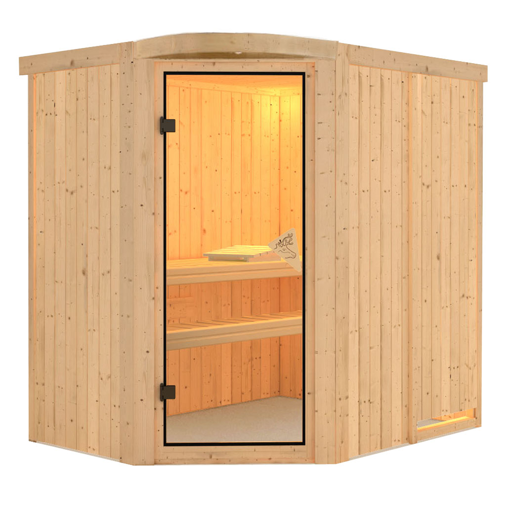Bild von Karibu 68 mm System Sauna Lavea Rundbogen