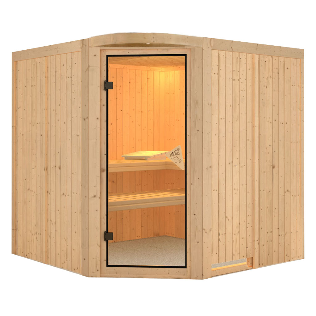 Bild von Karibu 68 mm System Sauna Aukura Rundbogen