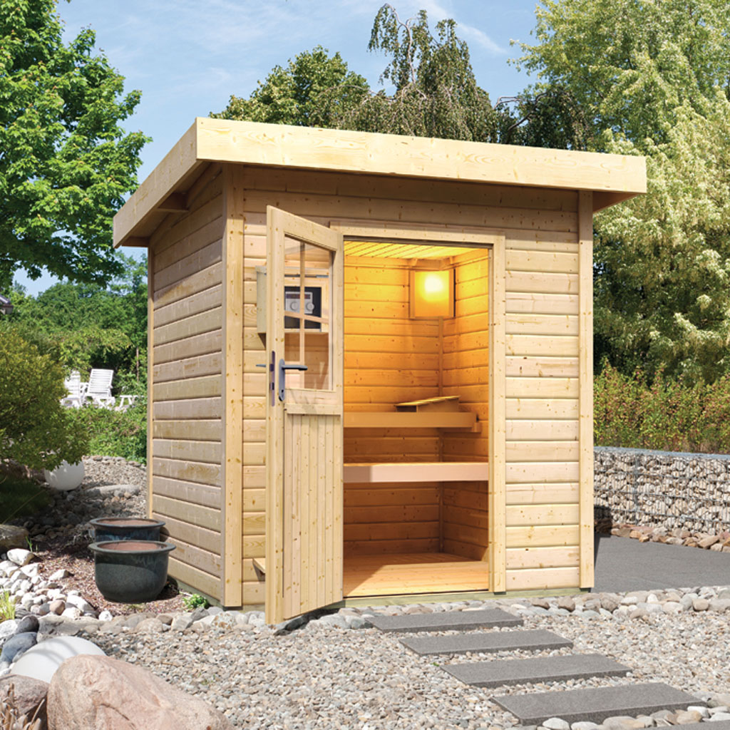Bild von Woodfeeling 38 mm Saunahaus Taina naturbelassen