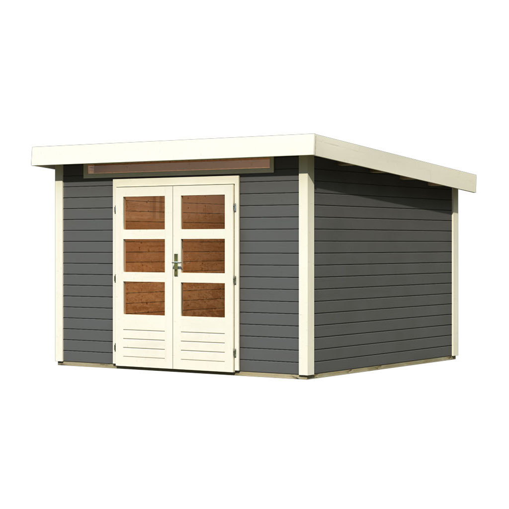 Bild von Woodfeeling 28 mm Gartenhaus Kandern 6,5 terragrau