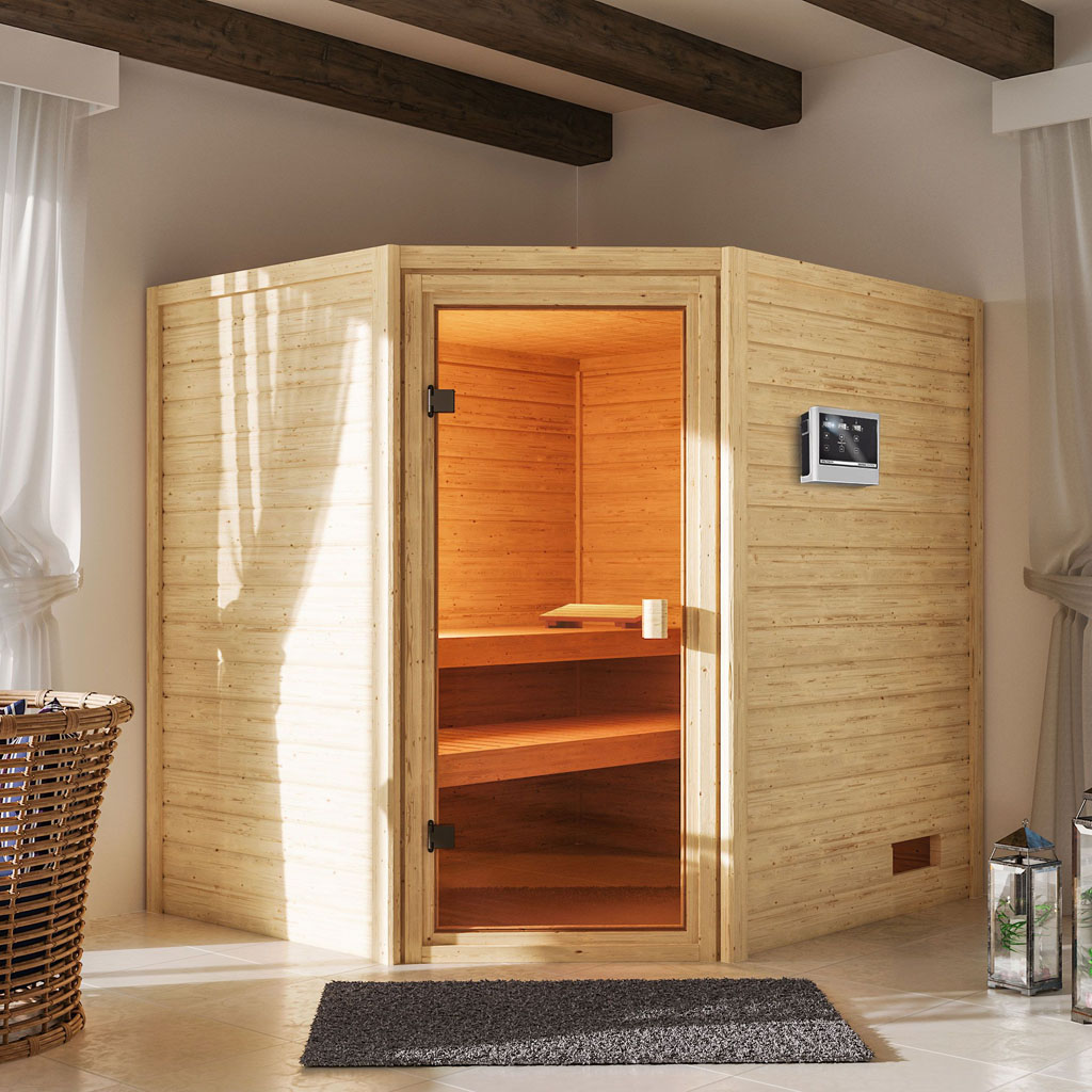 Bild von Woodgarden 38 mm Massiv Sauna Elea