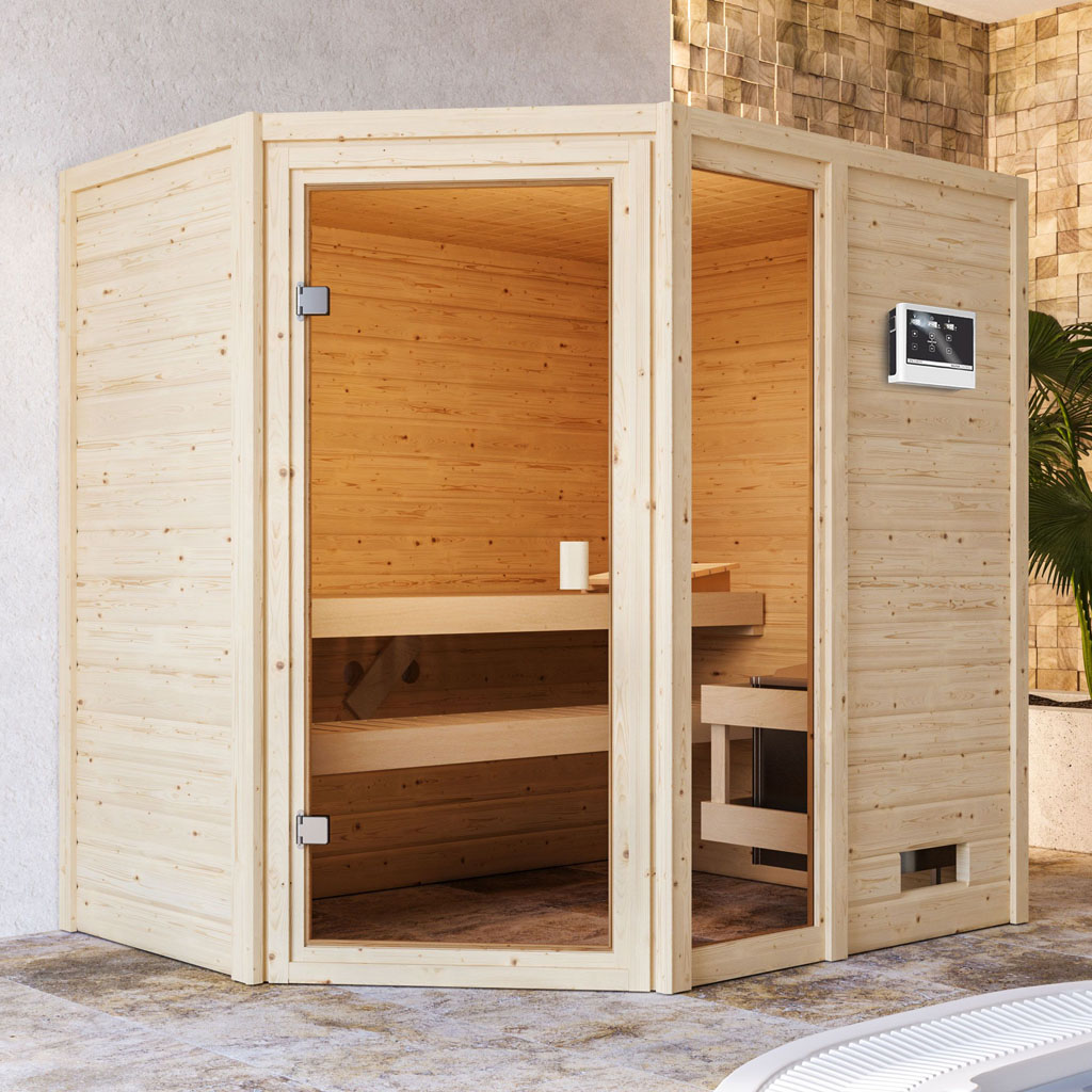 Bild von Woodgarden 38 mm Massiv Sauna Jada