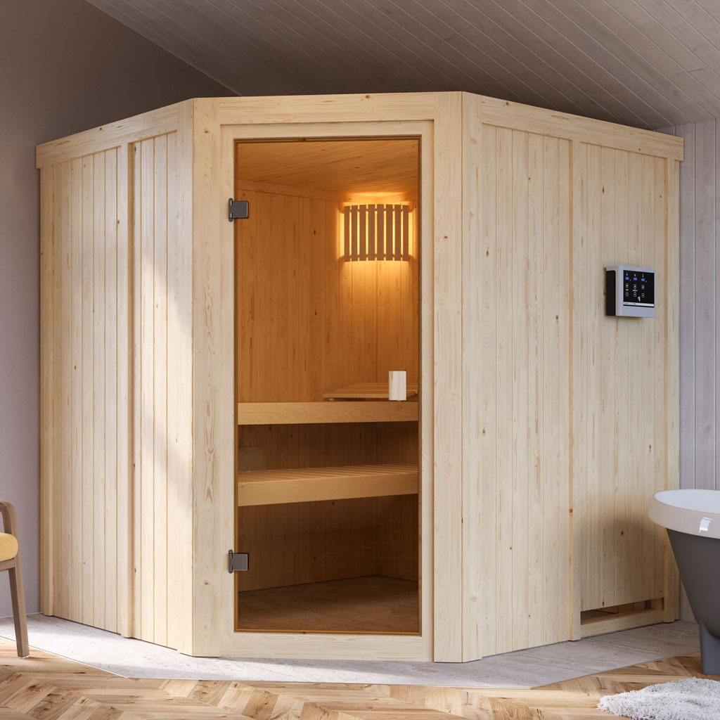 Bild von Woodfeeling 68 mm System Aktionssauna Sauna BODO