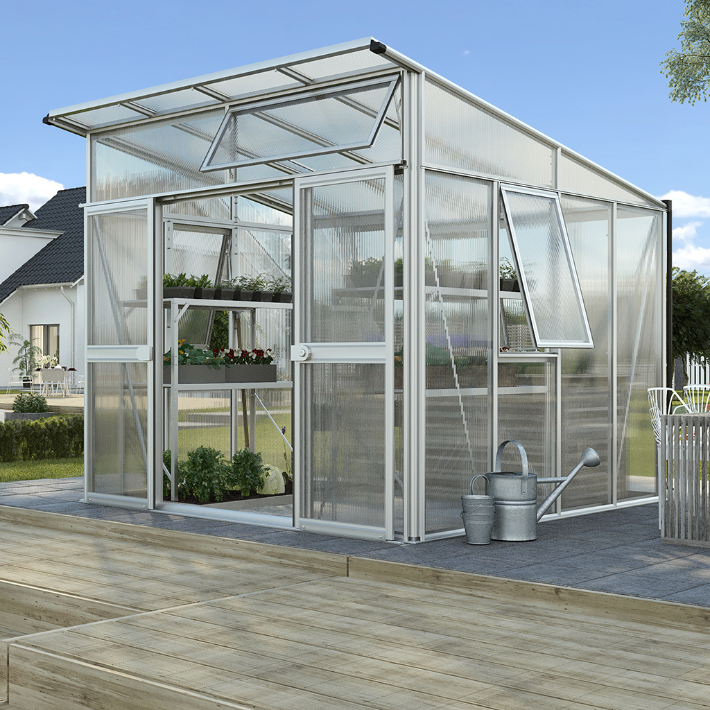 Gamoni.de Ich liebe meinen Garten. Vitavia Pultdach Gewächshaus Aura