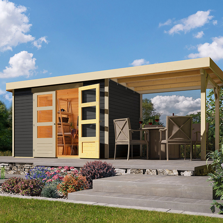 Bild von Karibu Gartenhaus Askola 4 terragrau