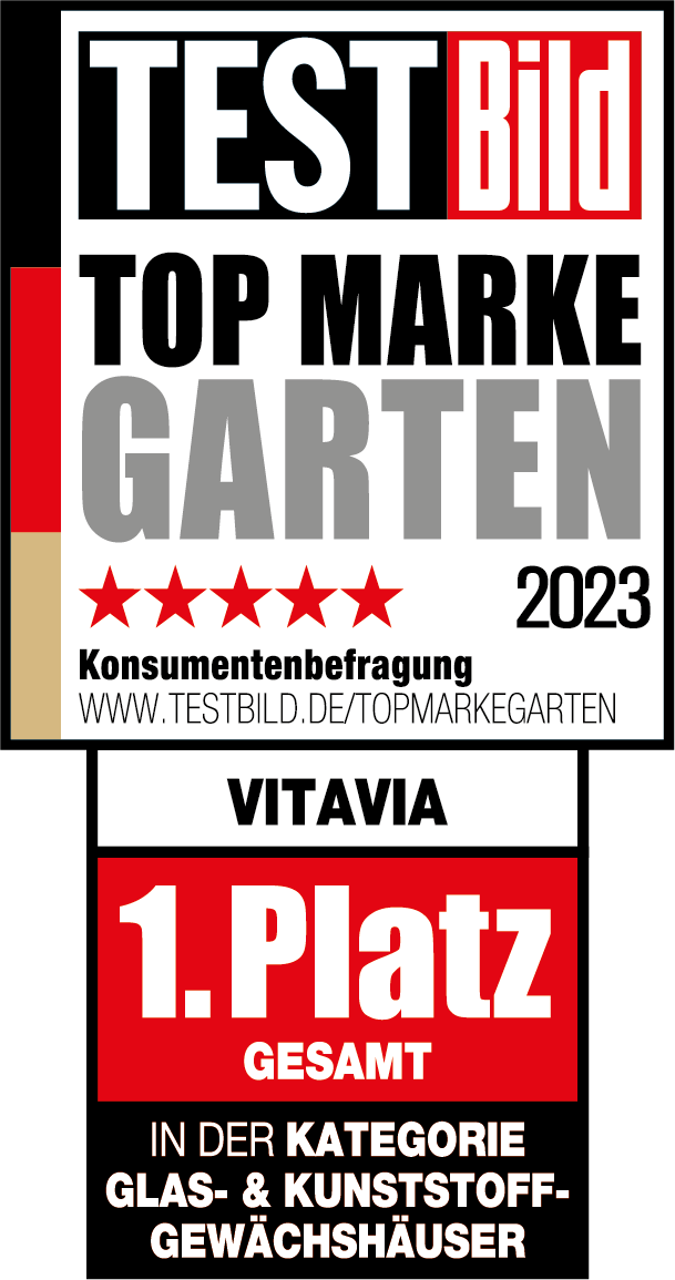 TestBild Top Marke Garten 2023 für Vitavia Gewächshäuser
