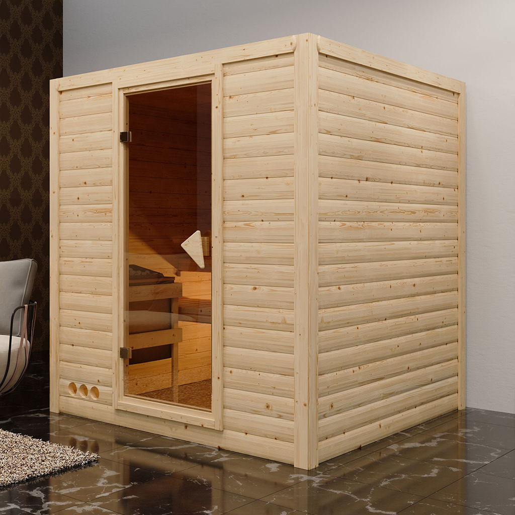 Bild von Karibu 40 mm Massiv Sauna Mojave