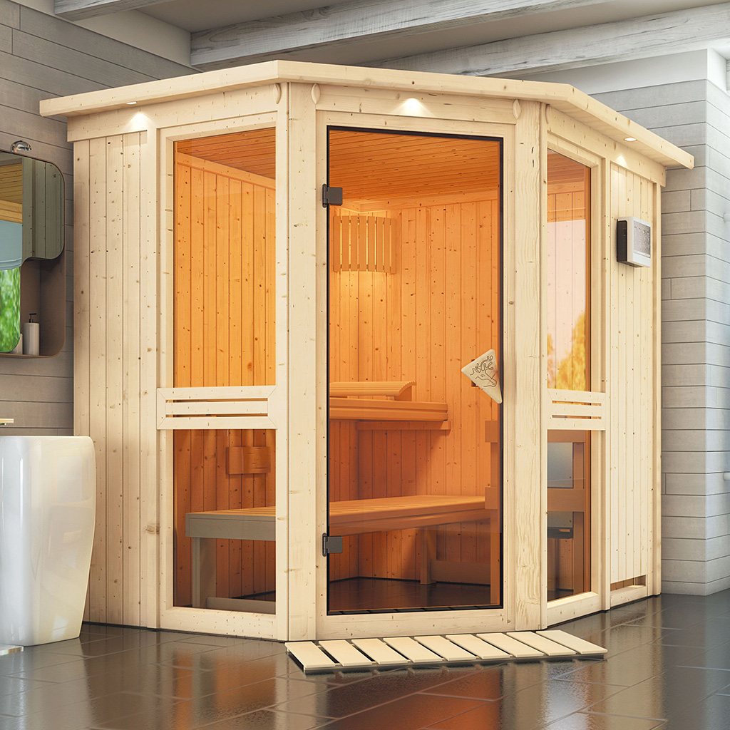 Bild von Karibu 68 mm System Sauna Amelia 1