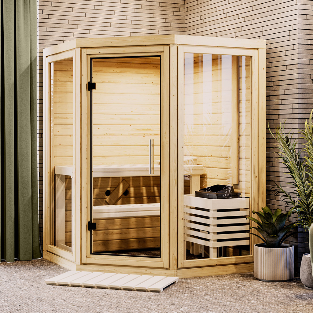 Bild von Karibu 38 mm Massiv Sauna Yuma