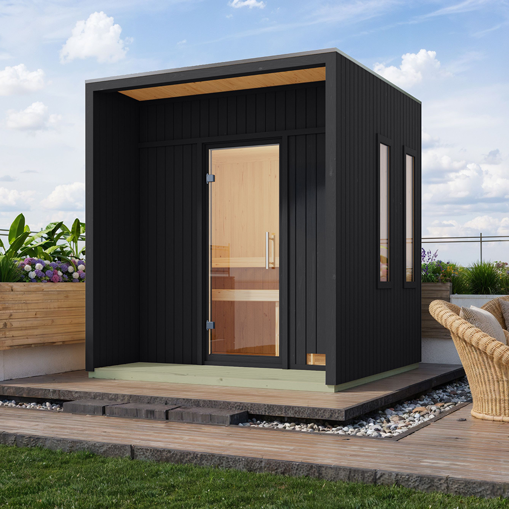 Bild von Karibu  Saunahaus Arcadia Black Line