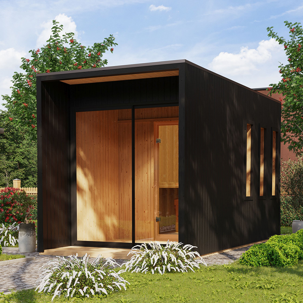 Bild von Karibu  Saunahaus Miramar Black Line