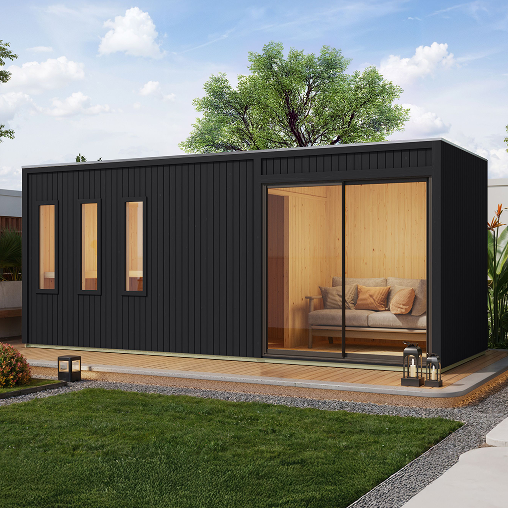 Bild von Karibu  Saunahaus Monterey Black Line
