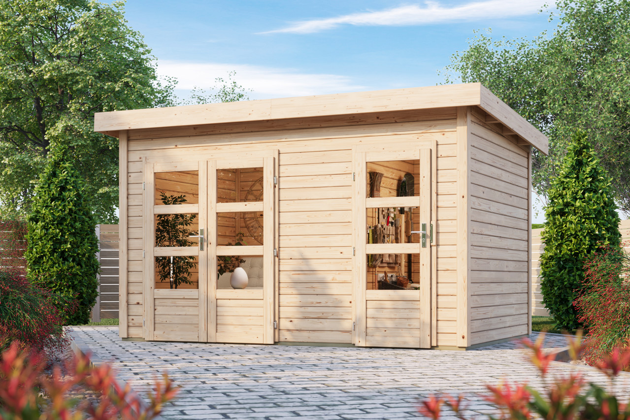 Bild von Karibu 28 mm Mittelwand Gartenhaus Tintrup