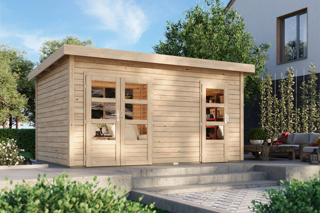 Bild von Karibu 28 mm Mittelwand Gartenhaus Mattrup