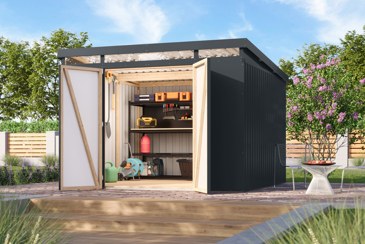 Karibu Metall Gerätehaus Iridium 3,5 anthrazit