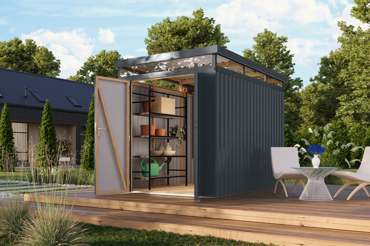 Karibu Metall Gerätehaus Aurum 2,5 anthrazit