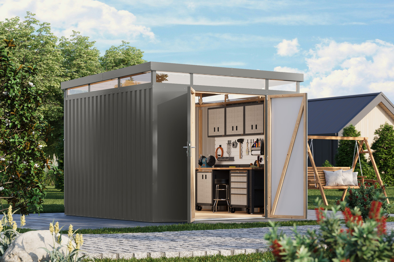 Karibu Metall Gerätehaus Aurum 3,5 graualuminium