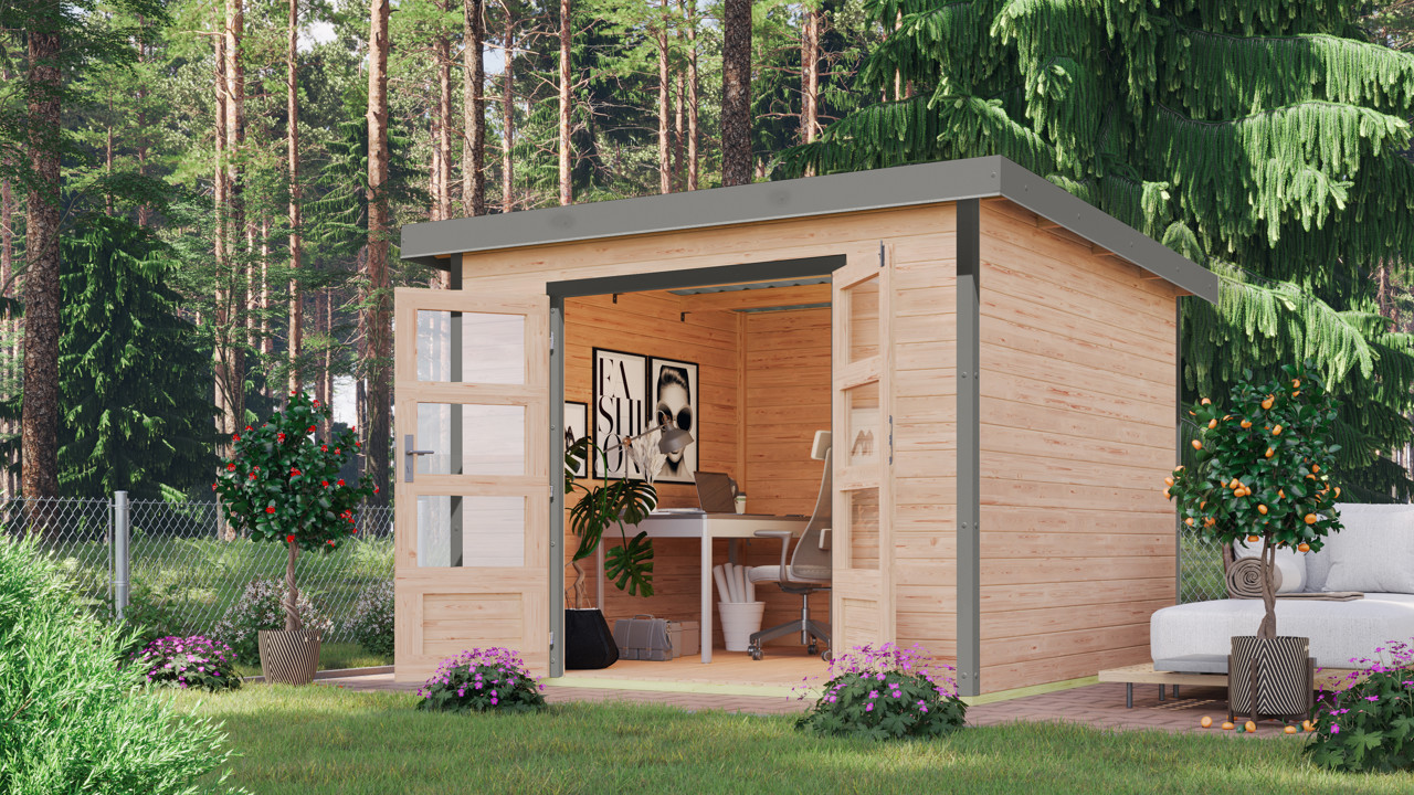 Karibu 28 mm Hybrid Gartenhaus Pluto 6