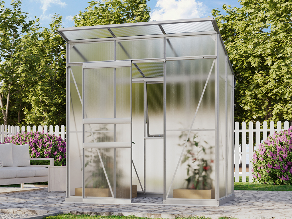 Vitavia Pultdach Gewächshaus Fokus